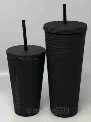 SET Starbucks 2019 Holiday Tumbler Black Matte Grande Logo and Venti Studded - Sold on eBay Nov, 8th 2019 for $99.99