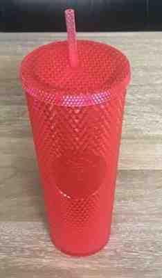 NEW STARBUCKS 2019 HOLIDAY Neon Pink Studded Cold Cup Tumbler 24 Oz. In Hand!! - Sold on eBay Nov, 8th 2019 for $39.99