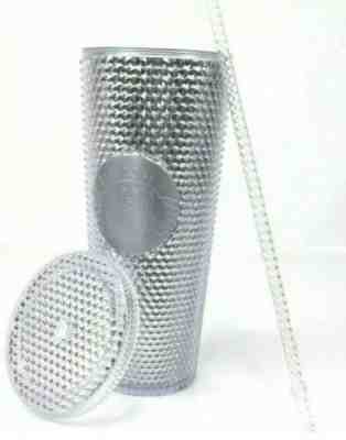 Starbucks Holiday 2019 Venti Bling Platinum Silver Studded Cold Cup Tumbler~NEW - Sold on eBay Nov, 8th 2019 for $37.99