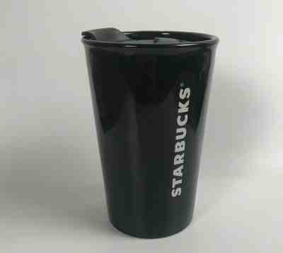 New Starbucks Ceramic 8 oz Coffee Cup Travel Mug with Lid Black 2018 - Sold on eBay Nov, 8th 2019 for $19.99