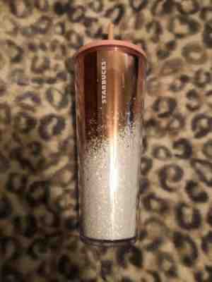 Starbucks Holiday 2019 Cascading Snow Glitter Rose Gold Tumbler - Sold on eBay Nov, 8th 2019 for $20.50