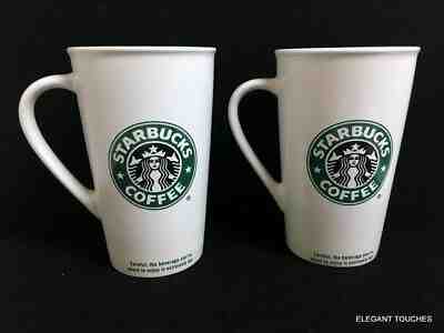 Starbucks Coffee 2005 original Tall Mugs White Handled Set of 2 - Sold on eBay Nov, 8th 2019 for $36.50