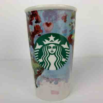 Starbucks 2015 Barista Shelby Kregel Watercolor Earth World Tumbler Travel Mug - Sold on eBay Nov, 8th 2019 for $24.89