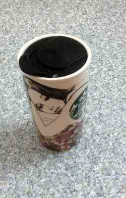 STARBUCKS 2013 CHARLOTTE RONSON CERAMIC TRAVEL MUG / TUMBLER NEW WITHOUT TAGS - Sold on eBay Nov, 8th 2019 for $39.99