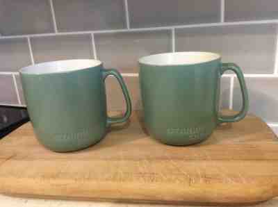 2 Starbucks Coffee Mugs 2010 Solid Seafoam Green W/ Engraved Logo New Bone China - Sold on eBay Nov, 8th 2019 for $20.80