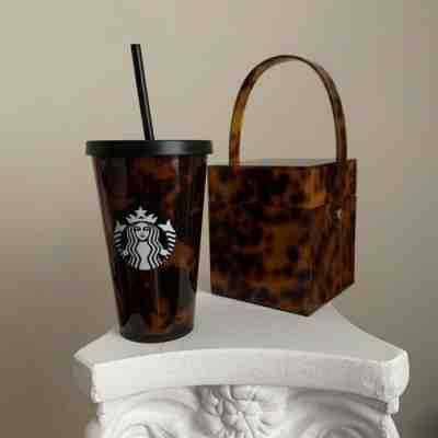 Starbucks Tortoise Shell Acrylic Cold Cup Tumbler Venti 24 oz BRAND NEW w/ Tags - Sold on eBay Nov, 8th 2019 for $21.00