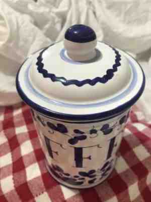 Starbucks Italian Caffee Coffee Canister Blue White Md In Italy Ceramic Barista  - Sold on eBay Nov, 8th 2019 for $17.99