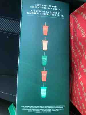 Starbucks 2019 Holiday Christmas Reusable Cold Cups Lids & Straws 24oz 5 Pack - Sold on eBay Nov, 8th 2019 for $25.00