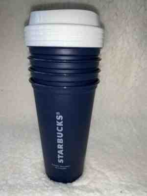 Starbucks 4 Pack Reuseable To Go Cups And Lids, Blue 16 Oz - Sold on eBay Nov, 8th 2019 for $21.99