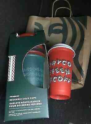 Starbucks 2019 Holiday Christmas Reusable Cold Cups Lids & Straws 24oz 5 Pack - Sold on eBay Nov, 8th 2019 for $39.98