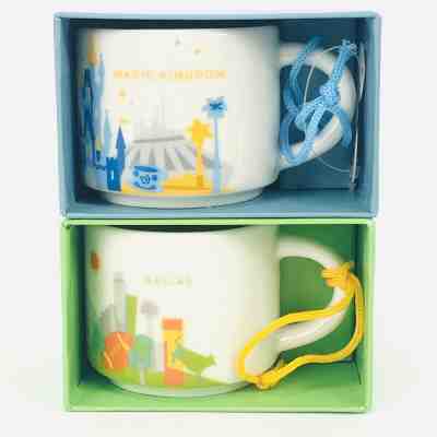 2 Starbucks You Are Here Collection Dallas And Magic Kingdom Demi Cup Ornament - Sold on eBay Nov, 8th 2019 for $24.88