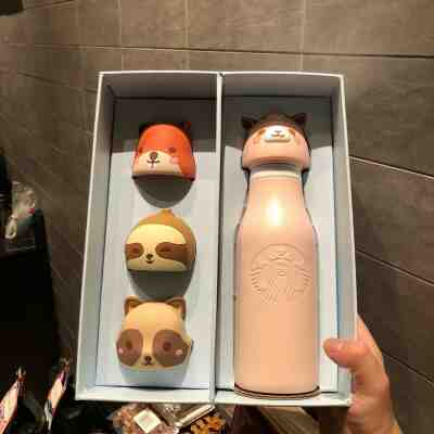 New 2019 Starbucks China Happy Animal Alpaca 4 Lids 16oz Stainless Steel Tumbler - Sold on eBay Nov, 8th 2019 for $69.99