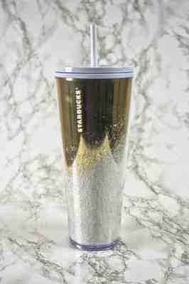 Starbucks Holiday 2019 RARE EDITION Venti Tumbler GOLD Cascading Snow - Sold on eBay Nov, 8th 2019 for $40.00