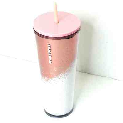 2019 Starbucks Holiday Cascading Snow Glitter Rose Gold Tumbler w/Lid & Straw  - Sold on eBay Nov, 8th 2019 for $39.99