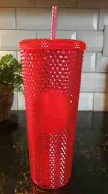 NEW STARBUCKS  2019  Neon Pink Studded Cold Cup Tumbler WINTER HOLIDAY 24 oz - Sold on eBay Nov, 8th 2019 for $38.99