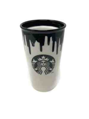 Starbucks 2014 Band of Outsiders Black/White Drip Paint Coffee/Tea Travel Mug - Sold on eBay Nov, 8th 2019 for $16.99