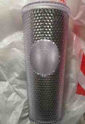Brand New 2019 Starbucks 24 oz. Studded Platinum Tumbler Cold Cup  - Sold on eBay Nov, 8th 2019 for $30.00