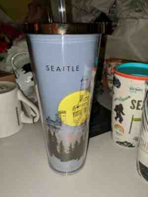 Starbucks Travel Cold Cup Tumbler 2014 24 oz SEATTLE WA Birth Place Of Starbucks - Sold on eBay Nov, 7th 2019 for $33.96