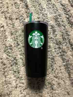 Starbucks Matte Black 20 oz Stainless Hot Cold Tumbler Travel Mug w/ Straw - Sold on eBay Nov, 7th 2019 for $30.00