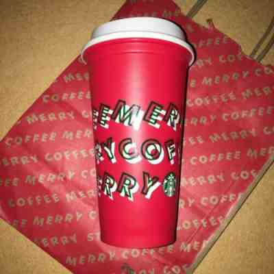 Starbucks Merry Coffee Grande Reusable Red Cup Holiday 2019 16oz. - Sold on eBay Nov, 7th 2019 for $15.85