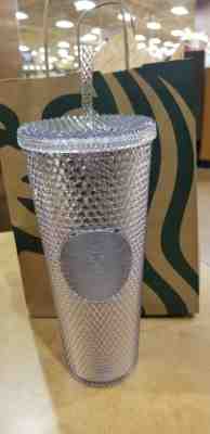 Fall 2019 Starbucks Silver  Studded Tumbler Cup Limited Edition - Sold on eBay Nov, 7th 2019 for $60.00