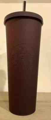Starbucks Acrylic Matte Black Deep Purple Interior Reusable Cold Cup Tumbler - Sold on eBay Nov, 7th 2019 for $45.00