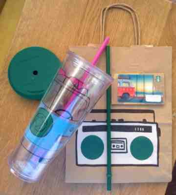 VENTI Starbucks SURF VAN Cold Cup & BONUS Pink Straw Orange County Card $0 & Bag - Sold on eBay Nov, 7th 2019 for $37.77