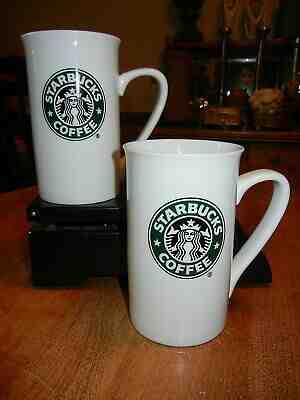 2 STARBUCKS 2006 MUG Lot - Tall & Thin - 12 oz w/ Classic Mermaid Latte/Coffee - Sold on eBay Nov, 7th 2019 for $16.99