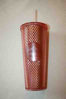 Starbucks Venti Rose Gold Tumbler Iridescent Jeweled Pink Studded Cold Cup 24 oz - Sold on eBay Nov, 7th 2019 for $54.99
