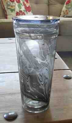 STARBUCKS 2017 BLACK & WHITE MARBLE Swirl 20oz Double Wall GLASS Tumbler (XS86 - Sold on eBay Nov, 7th 2019 for $79.95