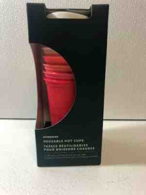 NEW Starbucks 2019 Winter Holiday Christmas Reusable Hot Cups 6 Pack Lids Reds - Sold on eBay Nov, 7th 2019 for $28.99