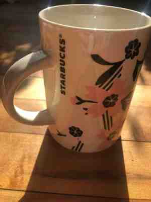 NEW! Starbucks Cherry Blossom Floral Sakura Pink White Ceramic Mug Cup 12oz - Sold on eBay Nov, 7th 2019 for $25.00