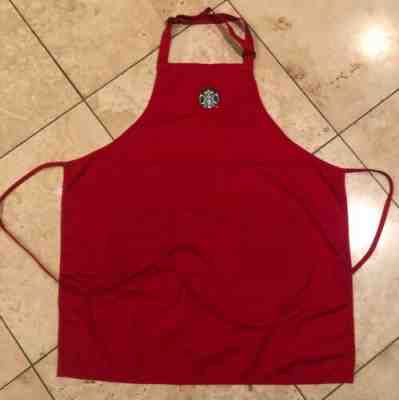 Starbucks Red Apron Christmas Holiday New Logo EUC - Sold on eBay Nov, 7th 2019 for $32.99