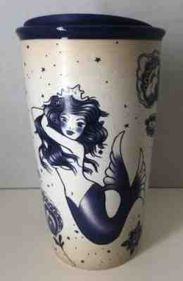 Starbucks 2016 Tattoo Mermaid Siren Ceramic 12oz Travel Mug/Tumbler Blue - Sold on eBay Nov, 7th 2019 for $41.00