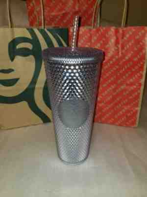STARBUCKS 2019 White Studded Cold Cup Tumbler WINTER HOLIDAY 24 oz - Sold on eBay Nov, 7th 2019 for $34.99