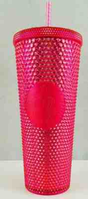  NEW STARBUCKS Neon Pink Studded Cold Cup Tumbler WINTER HOLIDAY 2019 24 oz - Sold on eBay Nov, 7th 2019 for $39.95