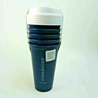 Starbucks Coffee Reusable Cup Navy Blue Tumbler 16 oz Grande to Go Lids 5 Pack - Sold on eBay Nov, 7th 2019 for $18.99
