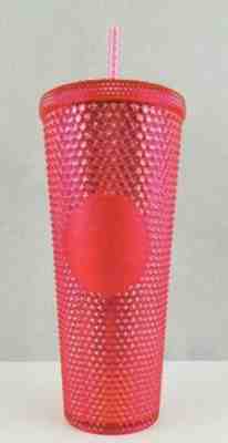 STARBUCKS Neon Pink Studded Tumbler WINTER HOLIDAY CUP 2019 24oz. NEW - Sold on eBay Nov, 7th 2019 for $36.00
