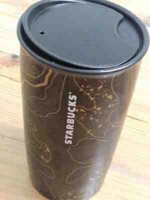 Starbucks Ceramic Traveler - 12 Fl oz 2018 Double Wall Tumbler (gold grey) - Sold on eBay Nov, 7th 2019 for $27.99