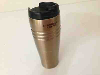 Starbucks Coffee Cup Tumbler Insulated Grande 16 Oz Tan Brown Steel/Plastic 2009 - Sold on eBay Nov, 7th 2019 for $19.99