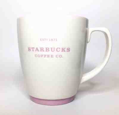 Starbucks Coffee 2006 White Abbey Pink Trim Lettering Large Mug Tea Cup 18 oz  - Sold on eBay Nov, 7th 2019 for $37.95