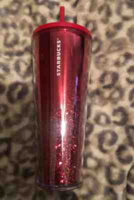 STARBUCKS 2019 Holiday Limited Edition Red Cascading Glitter Tumbler 24 oz Venti - Sold on eBay Nov, 7th 2019 for $15.50