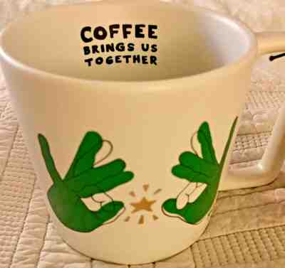Starbucks ASL Deaf Sign Language Coffee Mug NWT Limited Edition 12oz Ceramic Cup - Sold on eBay Nov, 7th 2019 for $29.00
