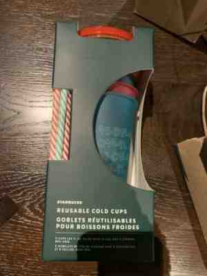 Starbucks 2019 Holiday Christmas Reusable Cold Cups 24oz 5 pack - READY TO SHIP - Sold on eBay Nov, 7th 2019 for $32.00