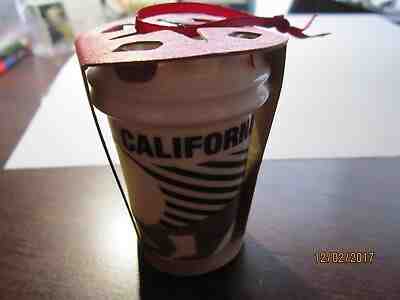 STARBUCKS Ceramic Ornament CALIFORNIA Bear Cup mini Ornament NEW - Sold on eBay Nov, 7th 2019 for $28.99