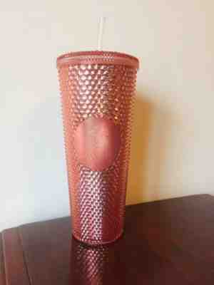 Starbucks Pink Rose Gold Rainbow Iridescent Holographic Studded Tumbler Cold Cup - Sold on eBay Nov, 7th 2019 for $44.99