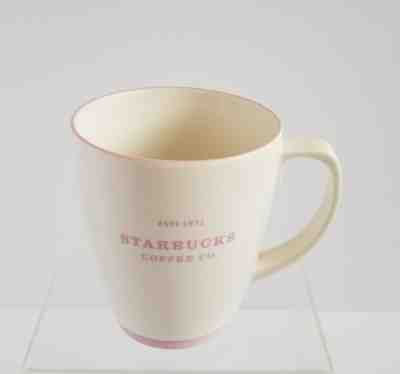 Starbucks Coffee Mug White Pink 18 oz 2006 Cup Tea Cocoa - Sold on eBay Nov, 7th 2019 for $29.95