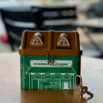 RARE 2019 Starbucks Malaysia Mini Cafe Store House Trunk Money Coin Tin Bank Box - Sold on eBay Nov, 7th 2019 for $19.99
