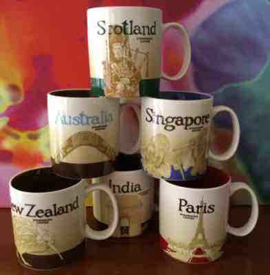 Starbucks / Collector Series 16oz. Mugs / Matched Set Of Six / Country & City - Sold on eBay Nov, 7th 2019 for $85.00