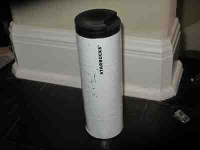 RARE STARBUCKS Coffee WHITE Stainless Steel Travel Tumbler 16oz read some wear - Sold on eBay Nov, 7th 2019 for $16.99